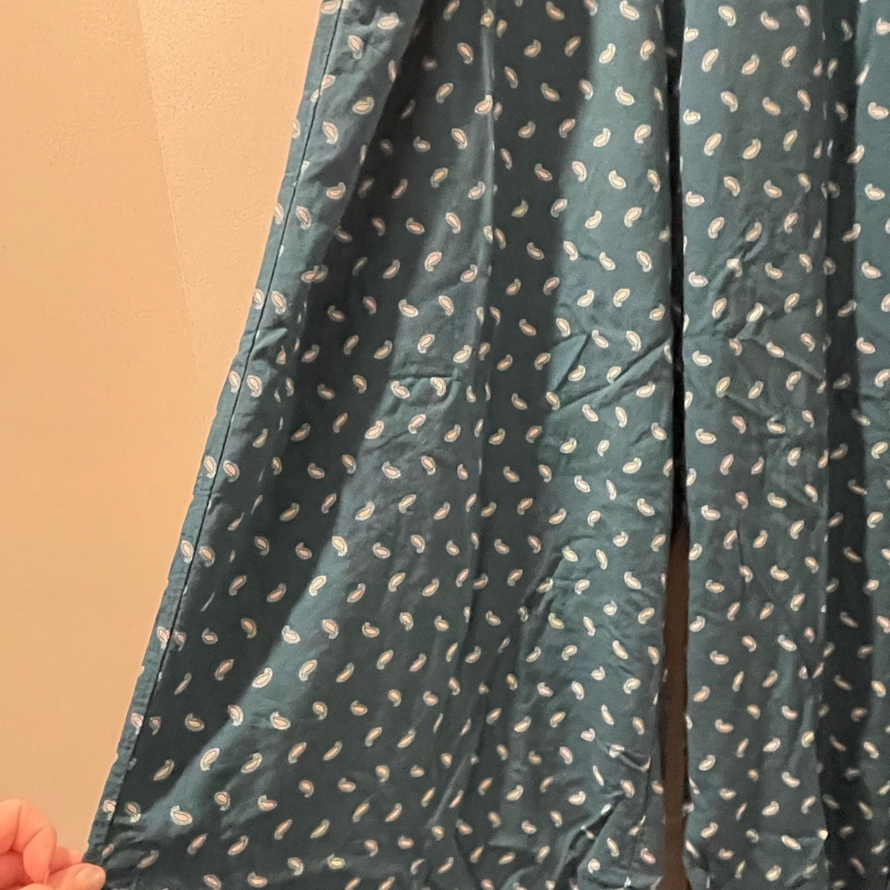 Blue Patterned Flowy Pants - Picture 2 of 4